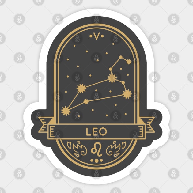 Leo Gold Sigil Sticker by MimicGaming